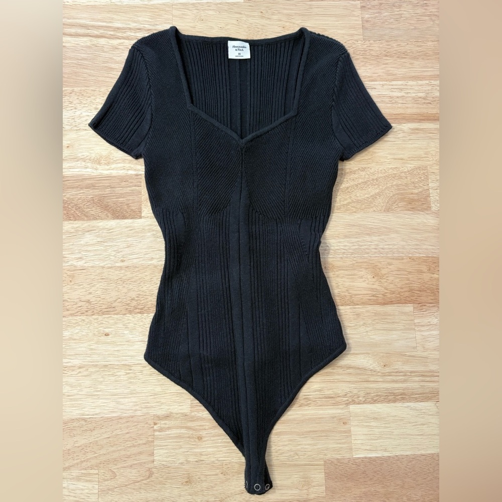 Abercrombie & Fitch Black Ribbed Bodysuit